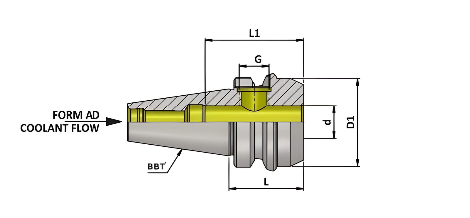 BBT30 WN06 050 Weldon Type Holder (Balanced to G2.5 25000 rpm) (BT MAS 403) (DIN 6359)